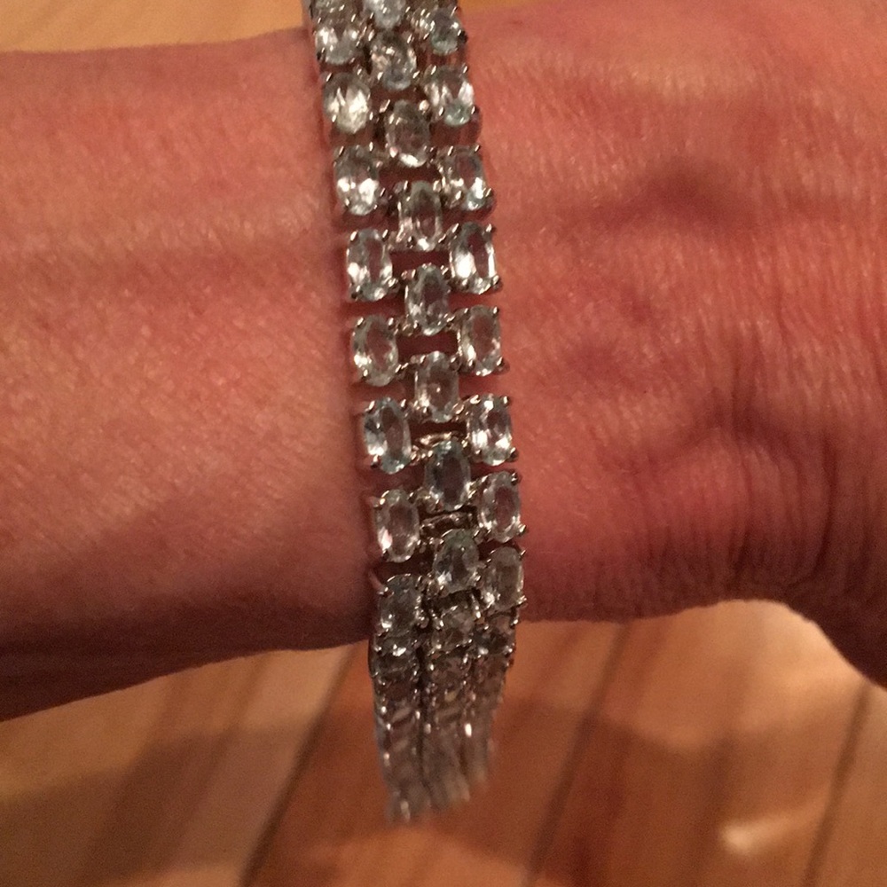 Blue Topaz and Sterling Silver Bracelet